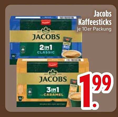 Jacobs Kaffeesticks je 10er Packung