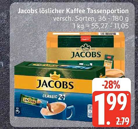 Jacobs löslicher Kaffee lassenportion