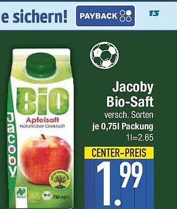 Jacoby Bio-Saft versch. Sorten je 0,75l Packung