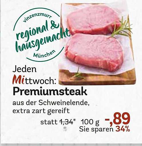 Jeden Mittwoch: Premiumsteak aus der Schweinelende, extra zart gereift
