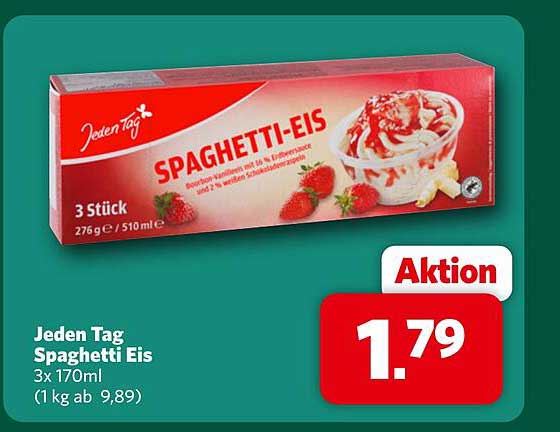 Jeden Tag Spaghetti Eis 3x 170ml (1 kg ab 9,89)