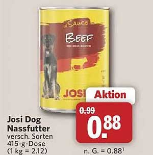 Josi Dog Nassfutter versch. Sorten 415-g-Dose (1 kg = 2.12)