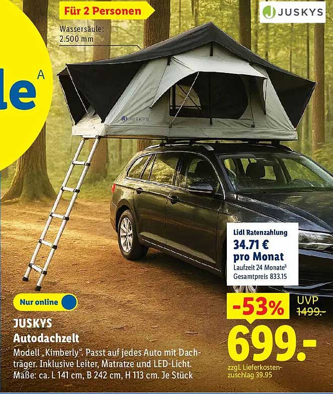 JUSKYS Autodachzelt
