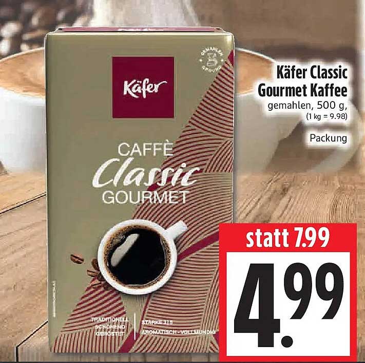 Käfer Classic Gourmet Kaffee gemahlen, 500 g