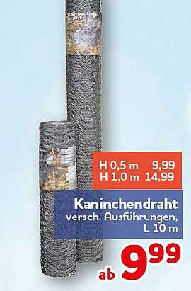 Kaninchendraht verschied. Ausführungen, L 10 m