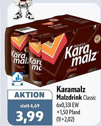 Karamalz Malzdrink Classic 6x0,33l EW +1,50 Pfand (1l=2,02)