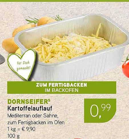 Kartoffelauflauf Mediterran oder Sahne, zum Fertigbacken im Ofen