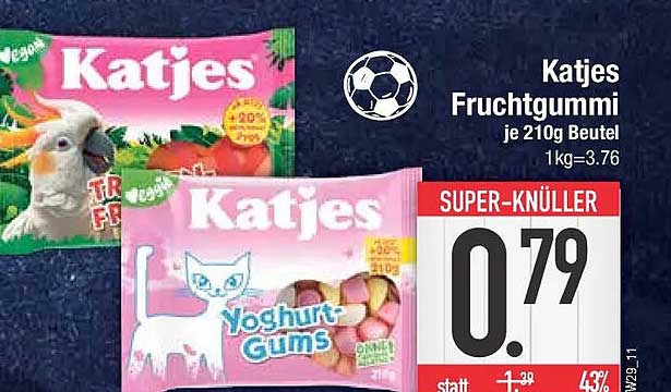 Katjes Fruchtgummi je 210g Beutel