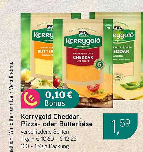 Kerrygold Cheddar, Pizza- oder Butterkäse verschiedene Sorten