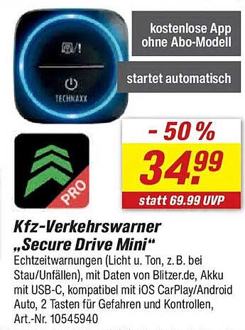 Kfz-Verkehrswarner „Secure Drive Mini“