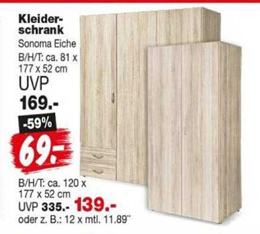 Kleiderschrank Sonoma Eiche