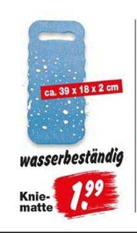 Knie-matte wasserbeständig ca. 39 x 18 x 2 cm