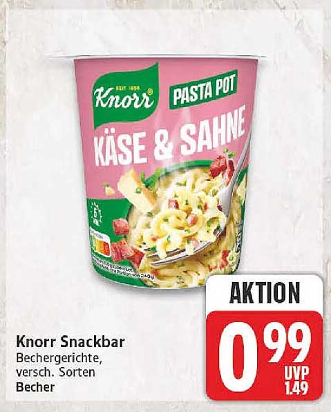 Knorr Snackbar Bechgerichte, versch. Sorten Becher