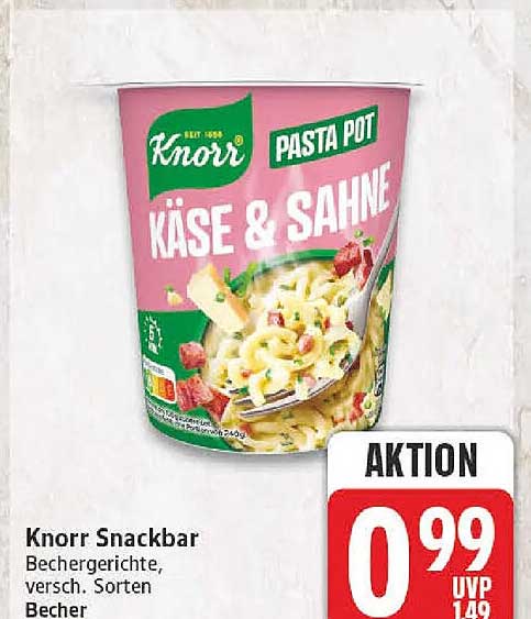 Knorr Snackbar Bechgerichte, versch. Sorten Becher