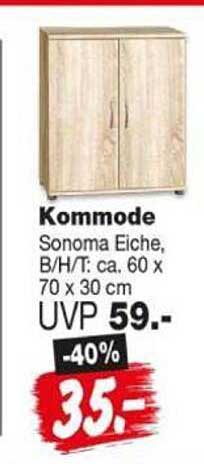 Kommode Sonoma Eiche, B/H/T: ca. 60 x 70 x 30 cm