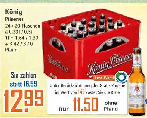 König Pilsener 24 / 0,33 l / 0,5 l