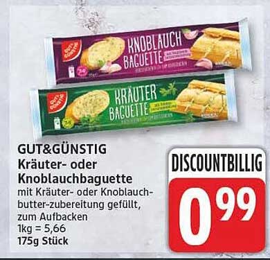 Kräuter- oder Knoblauchbaguette