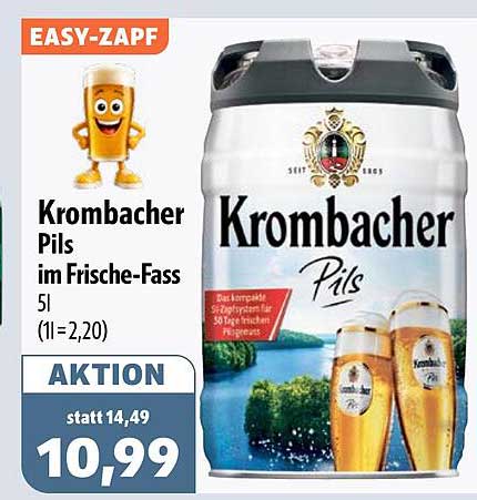 Krombacher Pils im Frische-Fass 5l (1l=2,20)