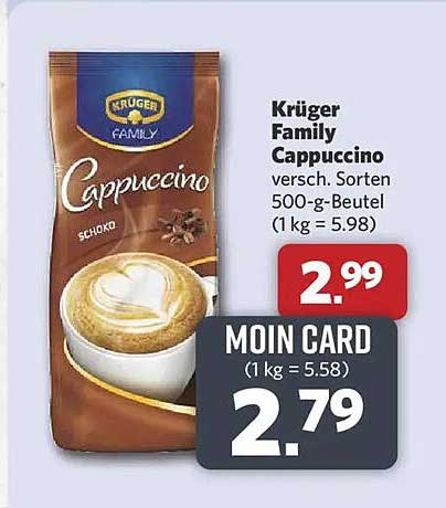 Krüger Family Cappuccino versch. Sorten 500-g-Beutel (1 kg = 5.98)