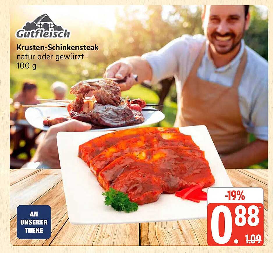 Krusten-Schinkensteak natur oder gewürzt 100 g