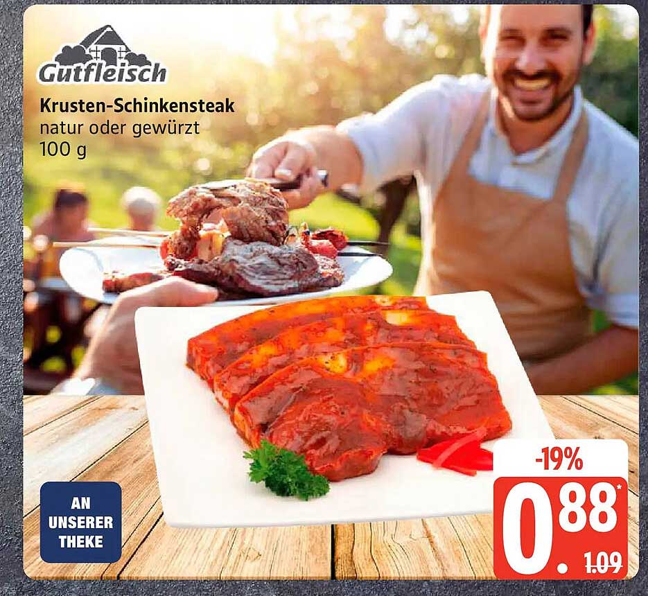 Krusten-Schinkensteak natur oder gewürzt 100 g