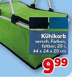 Kühlkorb versch. Farben, faltbar, 20 l, 44 x 24 x 20 cm