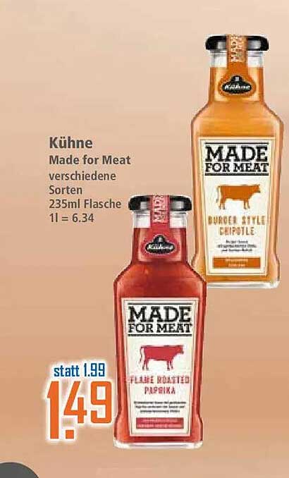 Kühne Made for Meat verschiedene Sorten 235ml Flasche