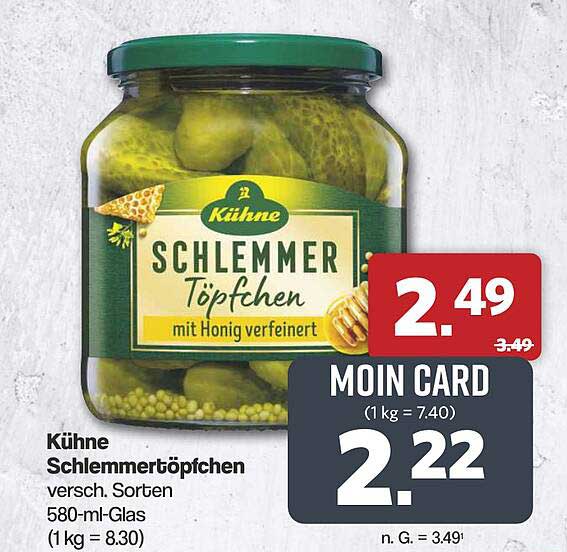 Kühne Schlemmertöpfchen versch. Sorten 580-ml-Glas (1 kg = 8.30)