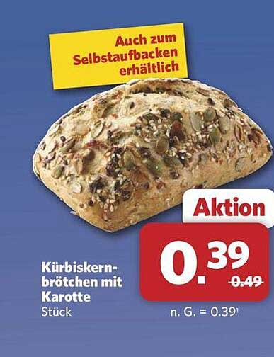 Kürbiskern-brötchen mit Karotte Stück