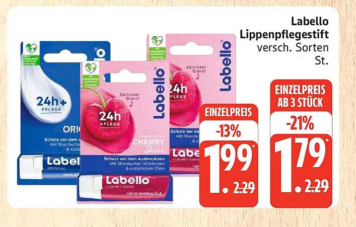 Labello Lippenpflegestift versch. Sorten St.