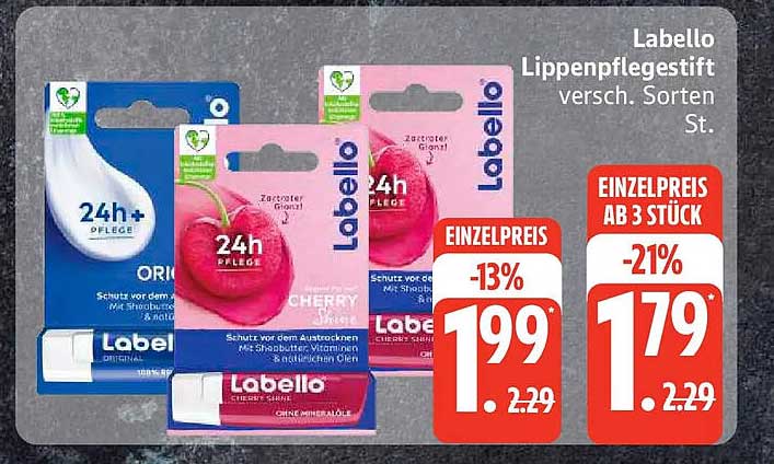 Labello Lippenpflegestift versch. Sorten St.