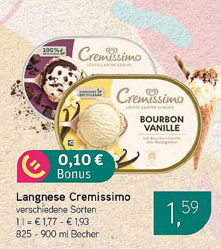 Langnese Cremissimo verschiedene Sorten