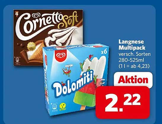 Langnese Multipack versch. Sorten 280-525ml (1 l = ab 4,23)