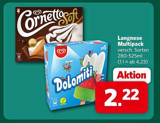 Langnese Multipack versch. Sorten 280-525ml (1 l = ab 4,23)
