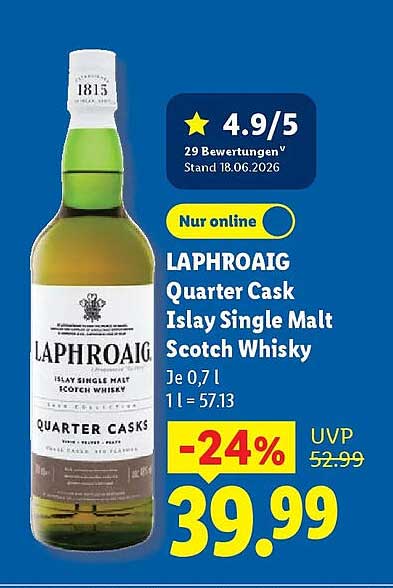 LAPHROAIG Quarter Cask Islay Single Malt Scotch Whisky