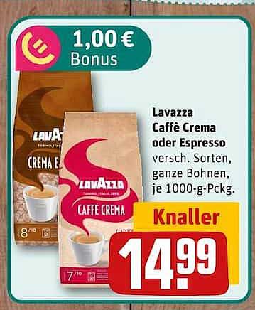 Lavazza Caffè Crema oder Espresso versch. Sorten, ganze Bohnen, je 1000-g-Pckg.