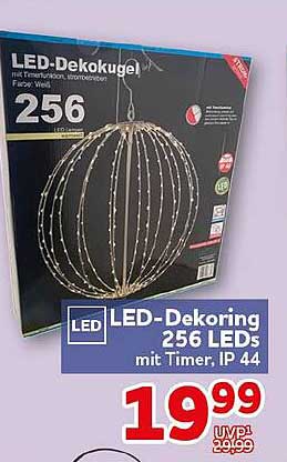 LED-Dekokugel 256 LEDs mit Timer, IP 44
