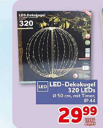 LED-Dekokugel 320 LEDs Ø 50 cm, mit Timer, IP 44