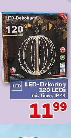 LED-Dekoring 120 LEDs mit Timer, IP 44