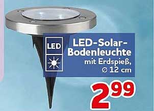LED-Solar-Bodenleuchte mit Erdspeiß, Ø 12 cm