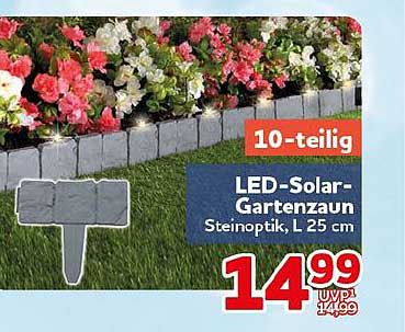LED-Solar-Gartenzaun Steingoptik, L 25 cm