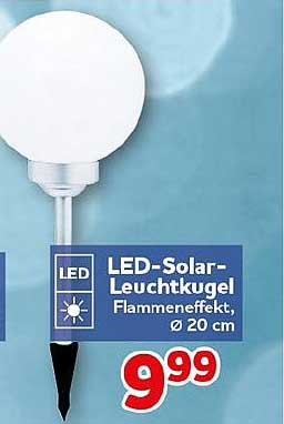 LED-Solar-Leuchtkugel Flammeneffekt, Ø 20 cm
