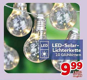 LED-Solar-Lichterkette 10 Glühbirnen