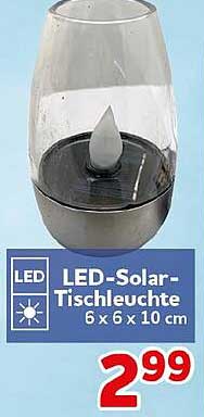 LED-Solar-Tischleuchte 6 x 6 x 10 cm