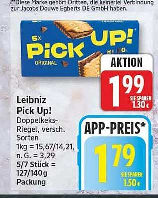 Leibniz Pick Up! Doppelkeks-Riegel, versch. Sorten