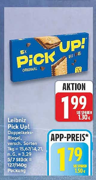 Leibniz Pick Up! Doppelkeks-Riegel, versch. Sorten