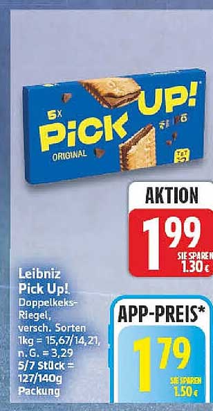 Leibniz Pick Up! Doppelkeks-Riegel, versch. Sorten