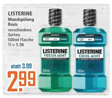 LISTERINE Mundspülung Basis verschiedene Sorten 500ml Flasche 1l = 5.98