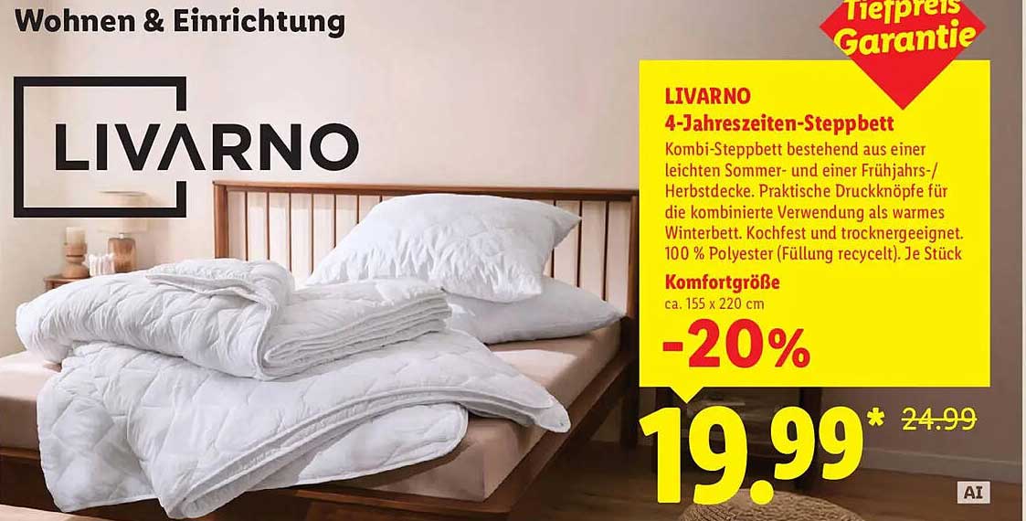 LIVARNO 4-Jahreszeiten-Steppbett