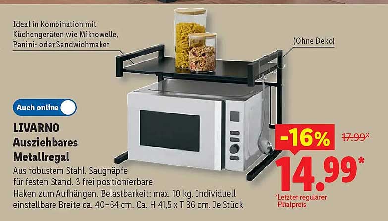 LIVARNO Ausziehbares Metallregal